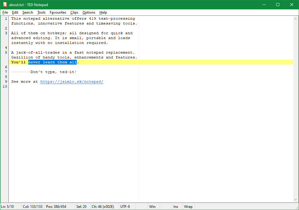 Screenshot for TED Notepad 6.0.2